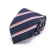 Neckband Fashion Tie för män Business Meeting Weeding Cravate Green Slits Blue Striped Ties Man Business Gravatas 8cm Gåvor för män 231013