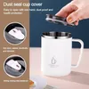 Mugs 500ML Stainless Steel Mug With Lid Double Layer Coffee Milk Graduated Mouth Cup Creative Insulation Tea Office Thermos Gifts 230927