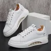 Men Platformschoenen Sneakers Loafers Ademende luchtkussen Verhoogte schoenen Lace-Up Fashion Flats Round Toes Men Comfort Little White Casual Shoe Plus Maat 37 ~ 46