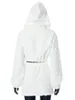 Vestidos de trabalho 2023 moda outono branco duas peças casaco define mulher com capuz zip-up recortado topo cintura alta saias curtas feminino terno streetwear