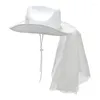 Berets Bridetobe Cowboy Hat Sungalsss Costume Set na Wedding Western Wide Rdzeń Okulowe Akcesoria dla dorosłych 2PCS