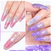 Kits d'art d'ongle 10pcs / Set Glitter Fleur séchée Gel Vernis Set UV LED Vernis Semi Permanent Base Top Coat Vernis Manucure 230927