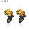 SANSHOOR Customized Mixed One Side Printed Animal World Ankh Sign African Woman Map Wooden Earrings 6Pairs3266