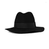 Bérets Marque Design Pliable Large Bord Feutre Chapeau Noir Couleur Portable Fedora Chapeaux Japon Style Floopy Laine