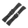 Titta på band Peiyi vald silikonklockband lämplig för Velatura -serien SRH006SPC007 Black Rubber Watchstrap Men's 26mm