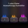 Taşınabilir USB eklenti Renk Serin Mist LED Yangın Alev Nemlendiricisi Aroma Uçucu Yağ Odası Difüzör Küçük Cihaz Mini H2O Hava Nemlendiricisi