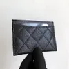 Tarjetero de cuero de alta calidad de marca de lujo, billetera Unisex con patrón de diamante, monedero de piel de oveja de Caviar, colección clásica 234T