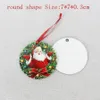 Sublimation Christmas Ornaments MDF Blank Round Square Snow Shape Decorations MDF Hot Transfer Printing Blank Coaster Multi-styles