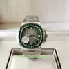 GR FACTORY MENS Titta superkvalitet 40,5 mm Nautilus 5711 Green Gem Diamond Watches 904l Steel Sapphire Cal.324SC Movement Mechanical Automatic Men's Wristwatches