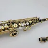 Saxophone soprano noir haut de gamme B-flat bouton de coque nickelé saxophone professionnel en laiton peut être personnalisé