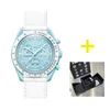 Zatrzymuje Women Watches Original Mand z Box Moon for Mens wielofunkcyjna plastikowa obudowa zegarek Chronograph Explore Planet AAA Clock 230927