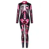 Tema kostym halloween rose skelett cosplay jumpsuit kvinnor sexig skrämmande skalle spöke specter kostym flickor 3d mänskligt tryck bodysuit s-xl c38x33 230927