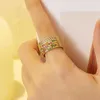 Anéis de casamento 1.5mm finos com zircônia cúbica clássica cor dourada aço inoxidável joias masculinas gota