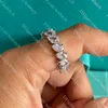 Anillo de diamantes de lujo Anillos de diseñador para mujer Joyería clásica de alta calidad Anillo de compromiso de plata esterlina Regalo de Navidad