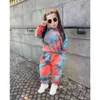 Autumn Kids Tracksuit Baby Girls Clothes Toddler Two Piece Set INS Tie Dye Long Sleeve Hoodie Shirt And Sport Pants Children's Clothing Sets Jogging Suit 1-8Y