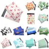 100pcs 37 25 5cm Packaging Bag Flamingo Floral Leaf Courier Bag Poly Mailer Self Seal Plastic Mailing Express Storage Bag Custom 2273Q