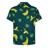 Camicie casual da uomo Camicia da spiaggia con stampa a banana Foglie verdi Uomo hawaiano Camicette divertenti Top grafico a maniche corte Taglie forti