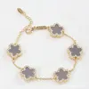 CDD Bracciale con diamanti Fritillaria Plum Blossom Nuovo braccialetto a doppia faccia multicolore con erba a quattro foglie Fonte popolare transfrontaliera amazzonica