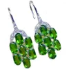 Dangle Earrings Luxury Sterling Silver Gemstone Drop For Party 14 Pieces 3mm 5mm Natural Diopside Gift Woman