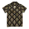 Chemises décontractées pour hommes Floral Damask Gold Black Beach Shirt Hawaiian Y2K Blouses Mâle Graphique Plus Taille