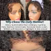 Ny lanserad 4C Edge Kinky Curly Full HD Lace Human Hair Wig 360 hårfäste Transparent spets främre mänsklig peruk redo att gå peruk utan lim 150%