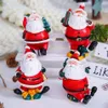 4pcs lot Christmas Pendant Desk Decoration Santa Claus Resin Miniature Figurine Xmas Party Home Ornament311e