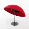 Berets Mode Retro Kuppel Große Traufen Wollfilz Zylinder High-end Bühne Leistung Konkave Form Trendy Frauen Bankett Kappe