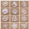 Order Mixed Order 24pcs Lot 925 Silver Plated Rings Fashion Jewelry Party Style Generation Generation Christmas Gift 17662672