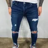 Herren Jeans Männer Zerrissene Röhrenjeans Mode Knieloch Zerstört Ausgefranste Schwarze Stretchjeans Hombre Lässige Blaue Denim Bleistifthosen Streetwear 230927