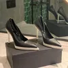 Primavera elegante bombas moda feminina apontou toe deslizamento em couro genuíno salto alto designer marca feminina vestido de festa ao ar livre deslizamento em sapatos novos calçados