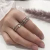 Cluster Rings Fashion Adjuestable Size Luxury Minimalist Moon And Star 925 Sterling Silver For Women Charm Fine Jewelry Gifts