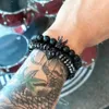 McLlroy Bracelet Men Skull Steel Stone Stone Bracelets de luxo para homens Crown CZ Zircão Man Bracelet Homme Jewelry Gift C260Q