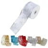 50 jardów Roll Flowlit Glitter Sheer przewodowa świąteczna wstążka na przyjęcie weselne Dekoracja drzewa DIY BOW Craft J1209211r