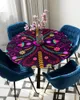 Tischdecke, buntes Mexiko, abstrakte Blume, rund, elastisch, mit Kanten, wasserdicht, rechteckig, aus Polyester