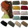 Diadema tejida en 14 colores, gorro tejido con cola de caballo vacía, gorro térmico informal para mujer