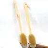 Brosses de bain Éponges Épurateurs Doux Bain Dos Brosses De Massage Long Manche En Bois Brosse À Poils Humide Sec Naturel SPA Outils De Douche 230927