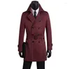 Trenchs pour hommes printemps automne vêtements de sport hommes Double boutonnage Manteau mince noir Casaca Hombre Manteau Long Homme