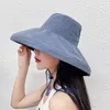 Cappelli a tesa larga Cappello da donna con visiera parasole con grondaia larga Protezione UV Protezione solare Pescatore Tinta unita All-match Bordo sabbia Chapeau da spiaggia