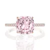 18k Rose Goud Roze Saffier Diamanten Ring 925 Sterling Zilver Party Wedding Band Ringen Voor Vrouwen Fijne Jewelry296S