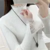 Damestruien Winterkleding Dames Koreaanse mode Slanke trui Kantontwerp Coltrui Warm Basic Lange mouw Top Dames Pull Femme