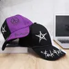 Casquettes de baseball Couleur noire et blanche Correspondant Pentagram Graffiti Casquette de baseball Étudiant Jeunes hommes et femmes Le printemps Summer Sun Hat Cap Gorros x0927