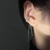 Brincos traseiros simples clipe de orelha de cristal para mulheres corrente longa 1 peça não piercing earcuff brinco festa y2k moda joias presentes kde126