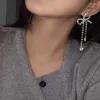 Dangle Earrings豪華な不規則なキューブクリスタルボウノットタッセルイヤリング女性ウォータードロップジュエリーフルジルコンボウファッションブランド