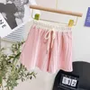 Zestawy odzieży Summer Girls Lapel Tops+Shorts Baby Girl Outfit Zestaw ubrania maluch 2PCS SUTITS 2-7YRS 230927