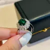 Luxury Emerald Ring Designer Diamond Rings for Women Classic Sunflower Engagement Ring Top Quality 925 Sterling Silver Jewelry