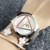 2023 Fashion Brand Watch Women Girl Colorful Crystal Triangle Style Metal Steel Band Quartz Wrist Watches digital watch Wholesale Free Shipping