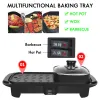 2in1 Hot Pot and Electric Grill Indoor Baking Flat Pan Double-flavor Hotpot Smokeless Grill Barbecue Flat Griddle Non-stick 220V