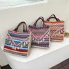 Totes New Ethnic Style Women's Bag Large Capacity Summer Tassel Cotton Hemp Shoulder Trendy and Fashionable Handbag