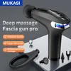 Helkroppsmassager Mukasi Utökad massage pistol LCD Electric Fitness Massager Deep Tissue Muscle Massage för full kropp rygg och nacksmärtlindring 230927