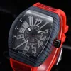 P Quality Quartz Movement Men Watches Carbon Fiber Case Sport Wristwatch Rubber Strap Waterproof Watch Date264Q